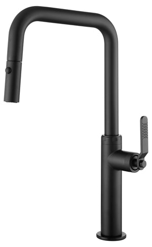 Matte Black Kitchen Faucet Modern Minimalist Design, view 2