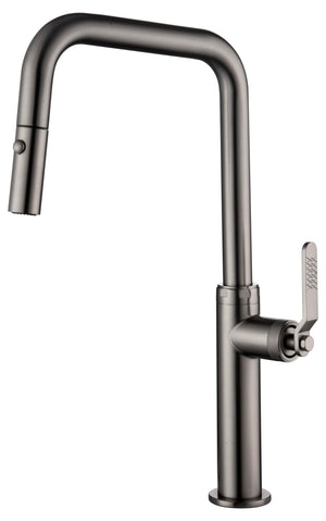 Niza Black Gun Metal Kitchen Faucet Modern Design, view 2
