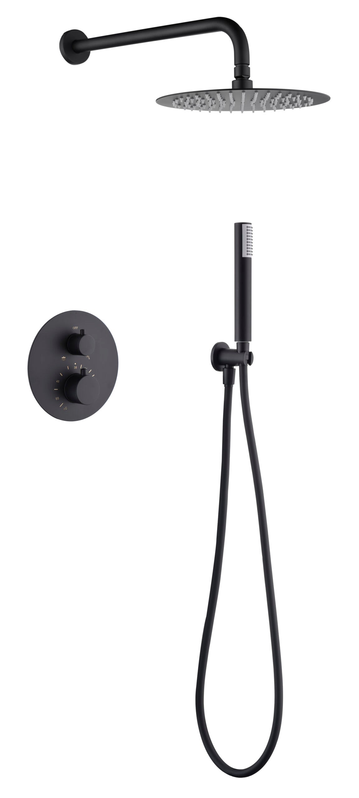 Thermostatic Shower Set Concealed Monza Matte Black | IMEX
