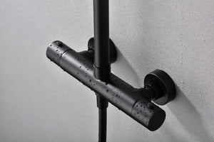 Matte Black Thermostatic Shower Set Monza Series, view 5