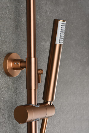 Brushed Rose Gold Thermostatic Shower Set, view 6