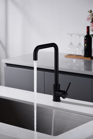 Matte Black Kitchen Faucet Modern Minimalist Design, view 4