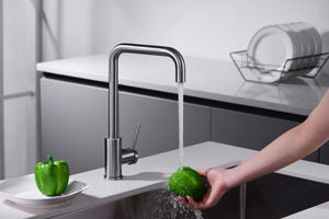 Loira Black Gun Metal Kitchen Faucet Modern Design, view 4