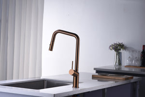 Bonn Brushed Rose Gold Kitchen Faucet, view 4
