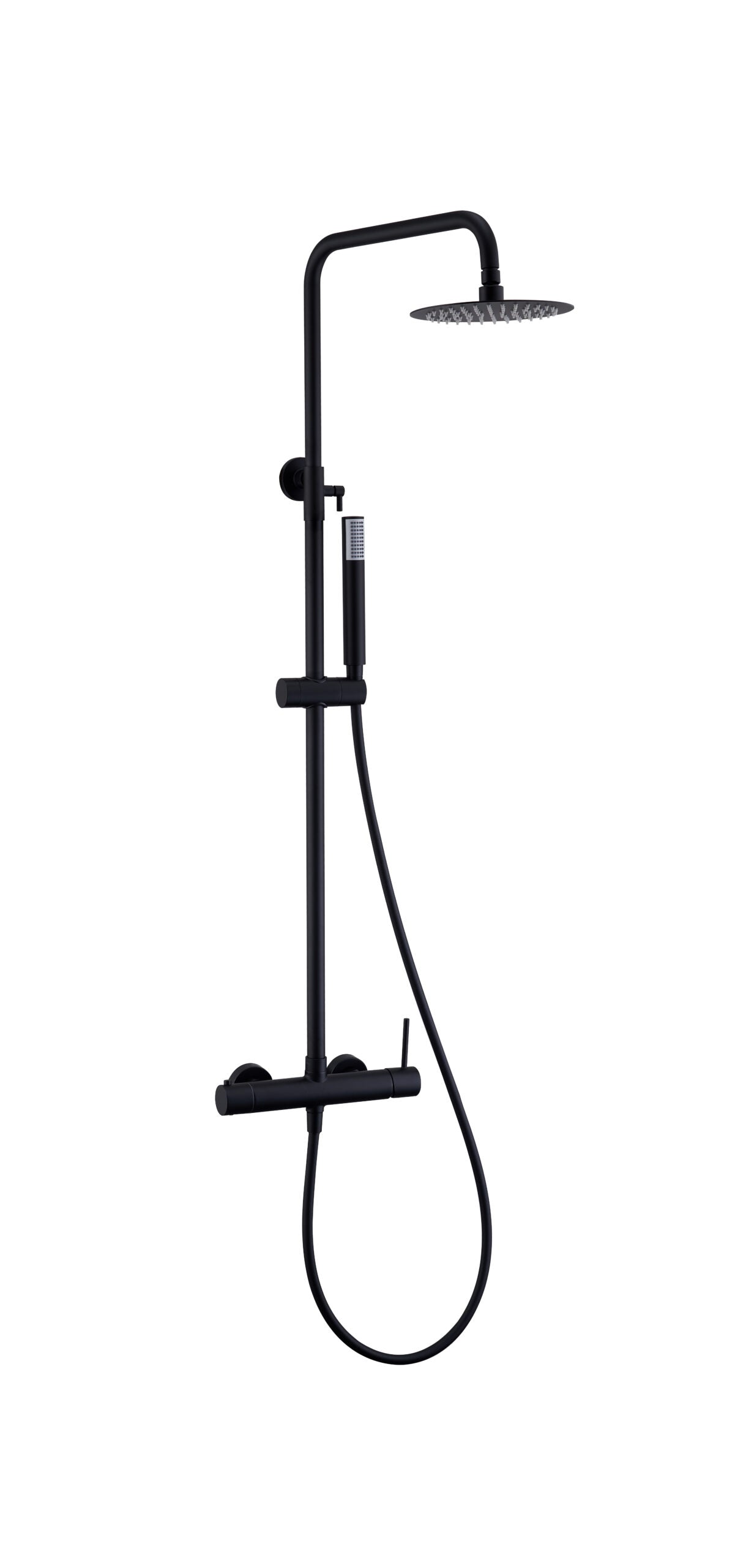 Matte Black Single Handle Shower Set Modern Design, view 2