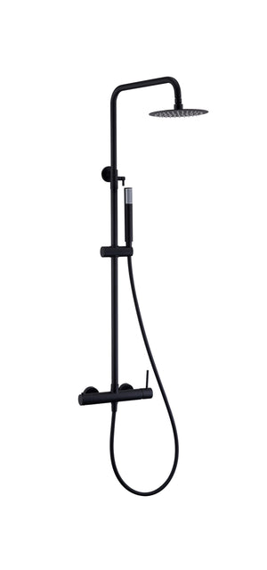 Matte Black Single Handle Shower Set Modern Design, view 2