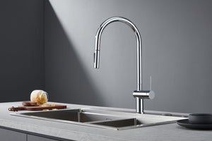 Berna Chrome Kitchen Faucet Modern Design, view 3