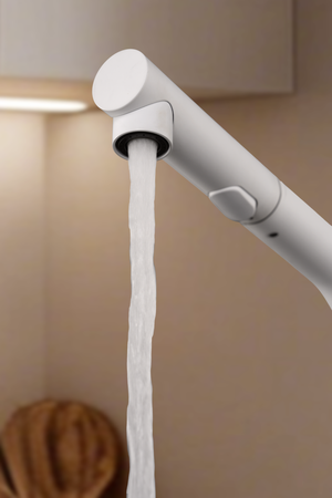 Oporto Matte White Kitchen Mixer Tap, view 4