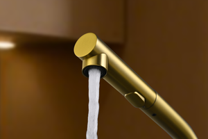 Oporto Brushed Gold Kitchen Mixer Tap, view 5