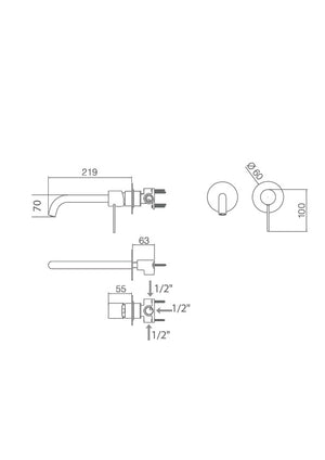 Moscow Built-in Sink Mixer Stainless Steel, view 3