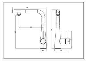 Chrome Split Kitchen Faucet Modern Design, view 7