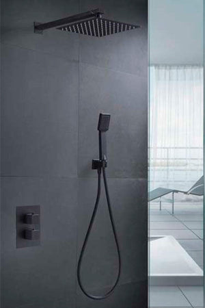 Chrome Thermostatic Built-in Shower Set Modern Design, view 3