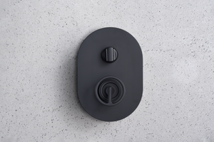 Matte Black Built-in Single-Lever Shower Set, mixer detail