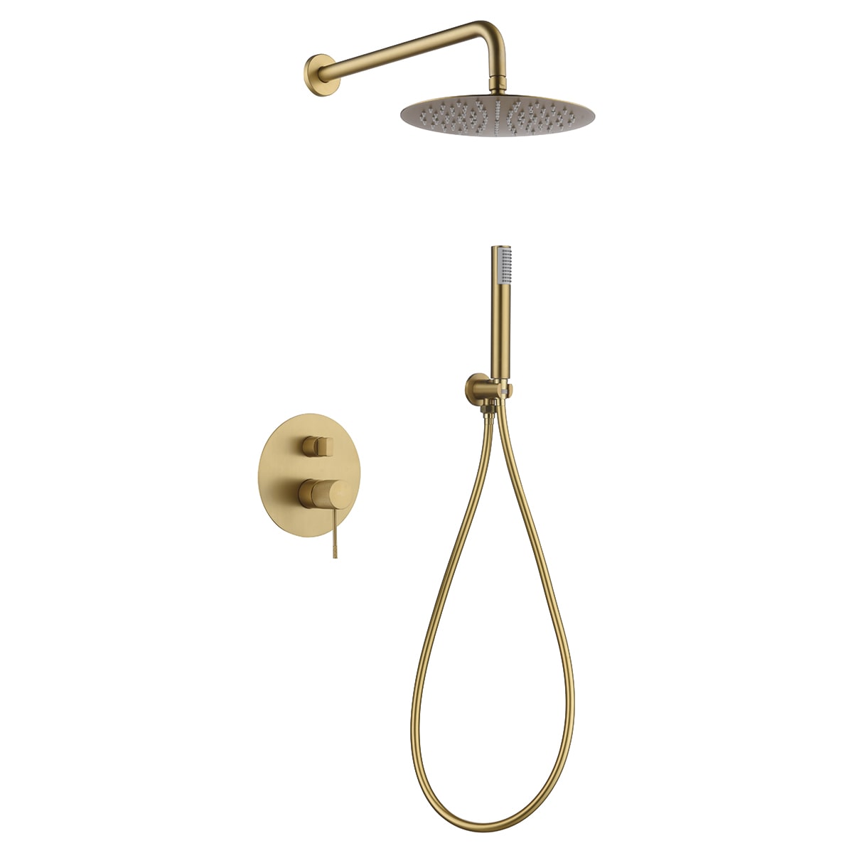 Set Shower Concealed Single-Handle Line Brushed Gold | IMEX