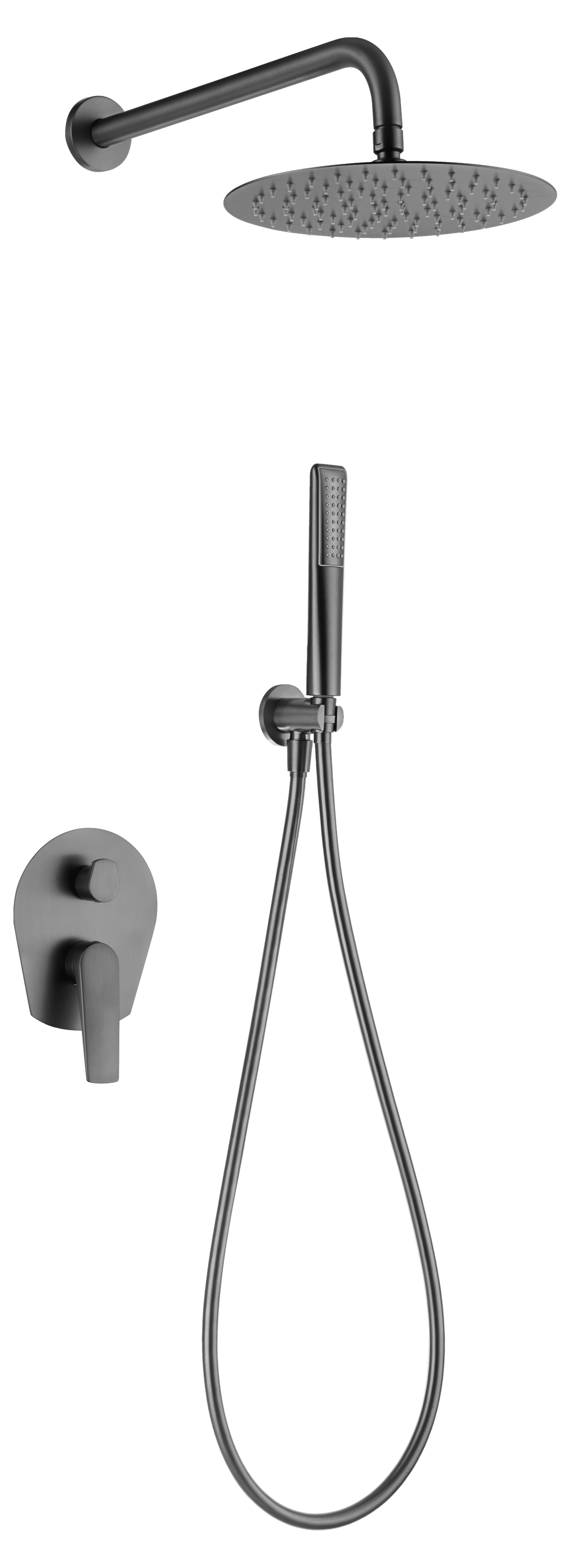 Set Shower Single-Handle Concealed Delos Black Gun | IMEX