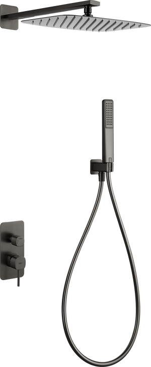 Firenze Black Gun Metal Concealed Single Lever Shower Set, main product view
