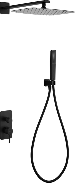 Firenze Matte Black Concealed Single Lever Shower Set, main product view