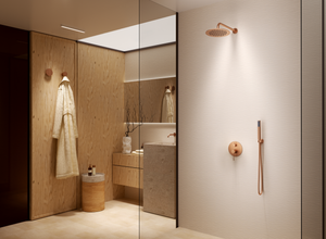 Génova Brushed Gold Concealed Single Lever Shower Set, view 2