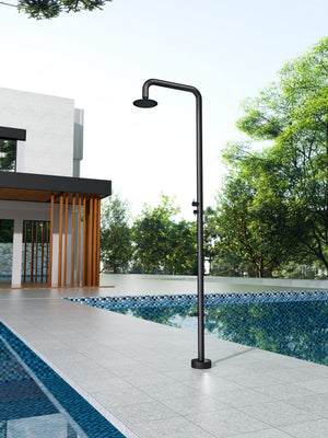 Michigan Matte Black Steel Pool Shower Tap in 316 Stainless Steel, view 2