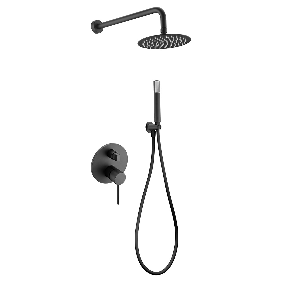 Set Shower Concealed Single-Handle Milos Matte Black | IMEX