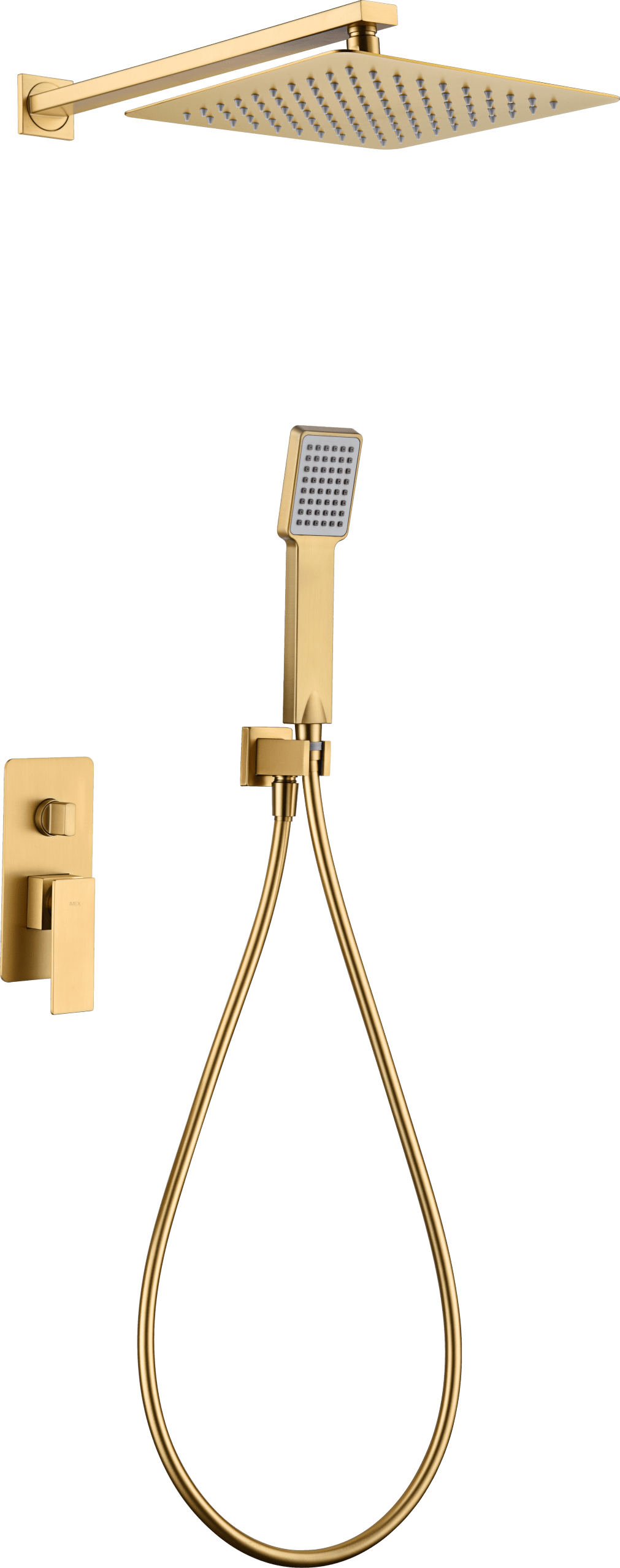 Ducha monomando empotrada Pisa oro cepillado | IMEX