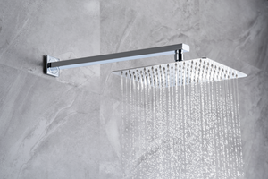 Chrome Recessed Single-Lever Shower Set Modern Design, rain head detail
