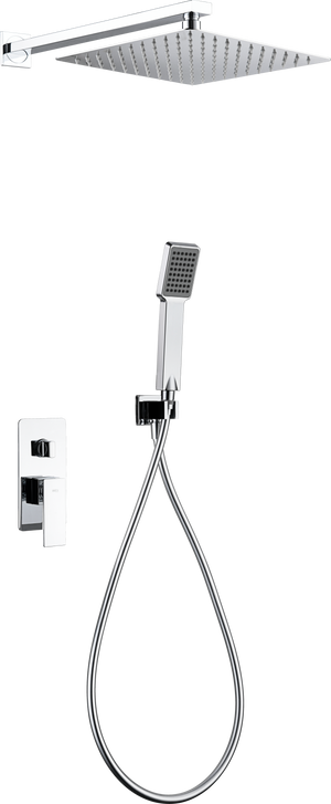 Chrome Recessed Single-Lever Shower Set Modern Design, view 2