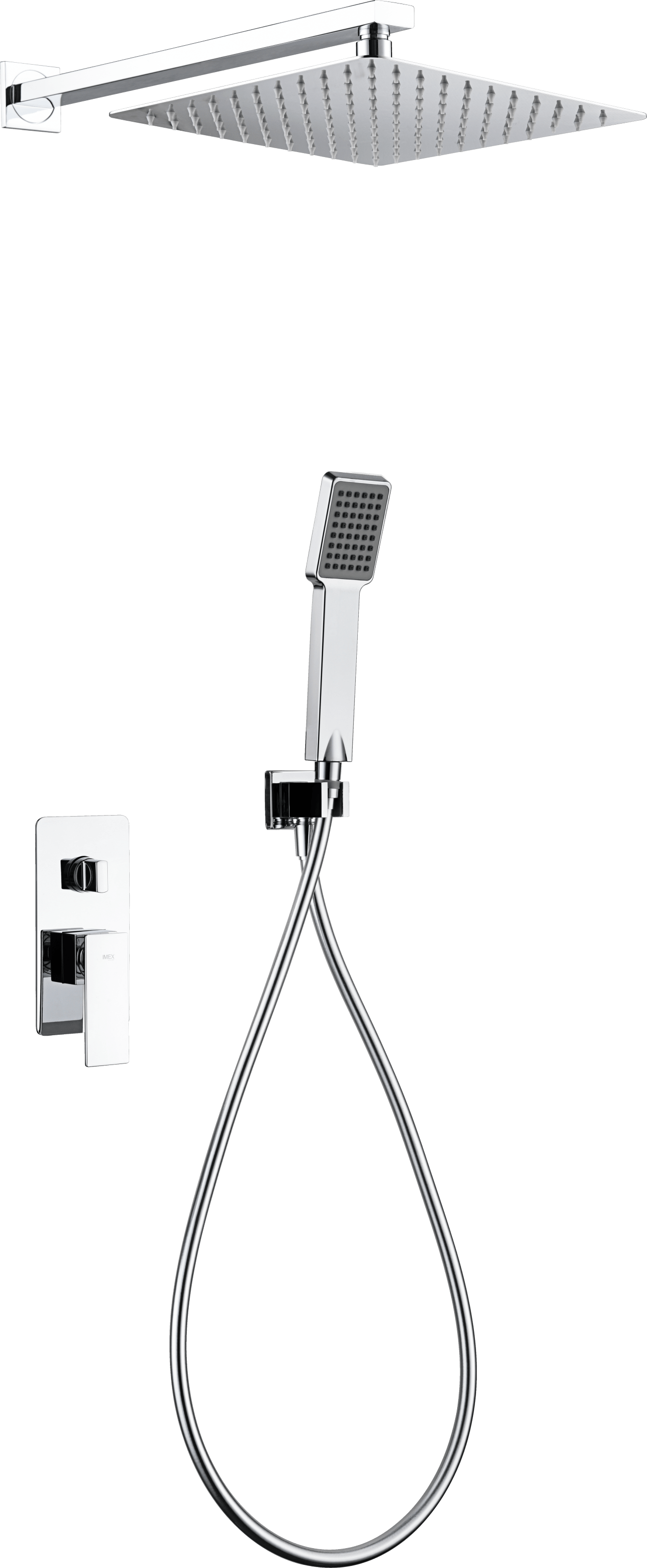 Duschset Pisa mit Einhebelmischer, Unterputzmontage | IMEX