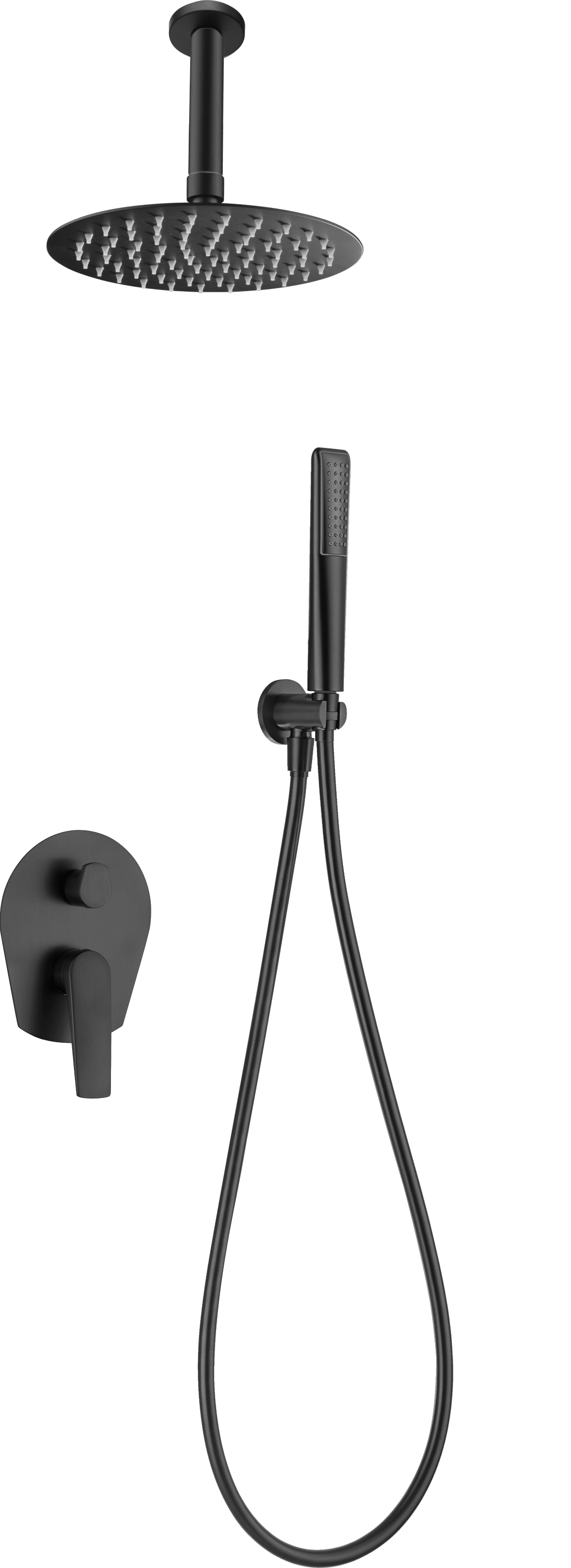 Set Shower Single-Handle Concealed Paros Black Mat | IMEX