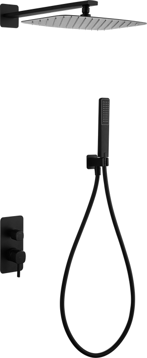 Toscana Matte Black Concealed Single Lever Shower Set, main product view