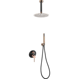 Black Rose Gold Built-in Shower Set Single Handle, view 2