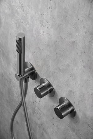 Black Gun Metal Thermostatic Shower Set Built-In, mixer detail