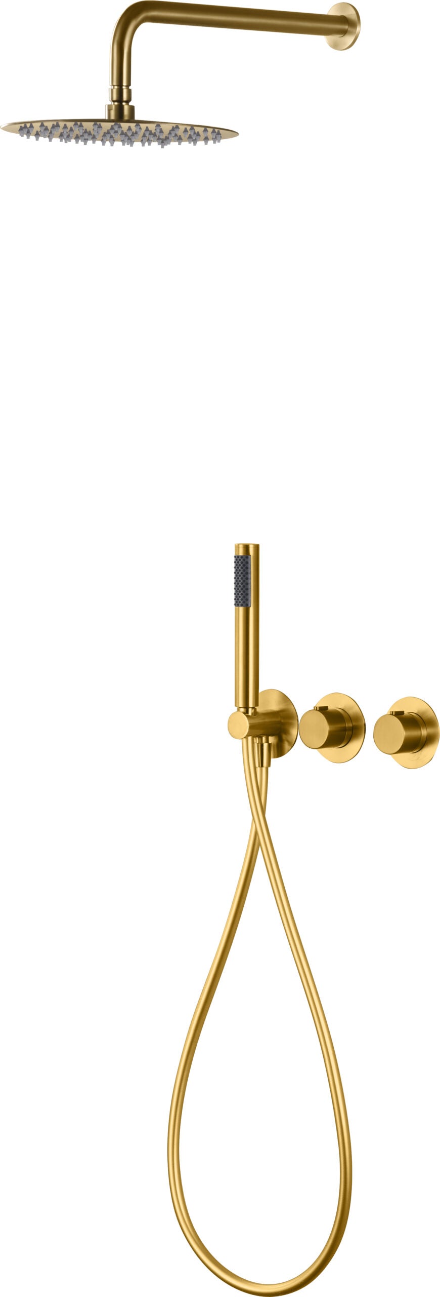 Brushed Gold Thermostatic Shower Set Built-in, view 2