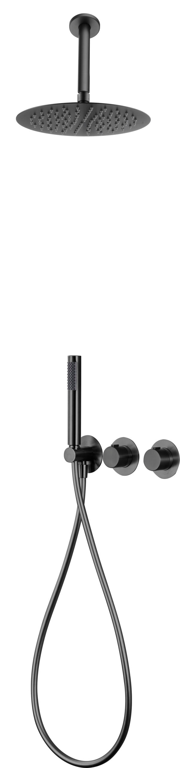Breda Black Gun Metal Built-in Thermostatic Shower Set, view 2