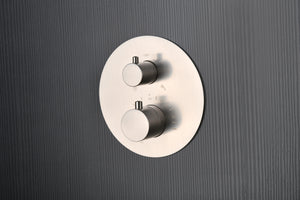 Brushed Nickel Thermostatic Shower Set Built-in, mixer detail