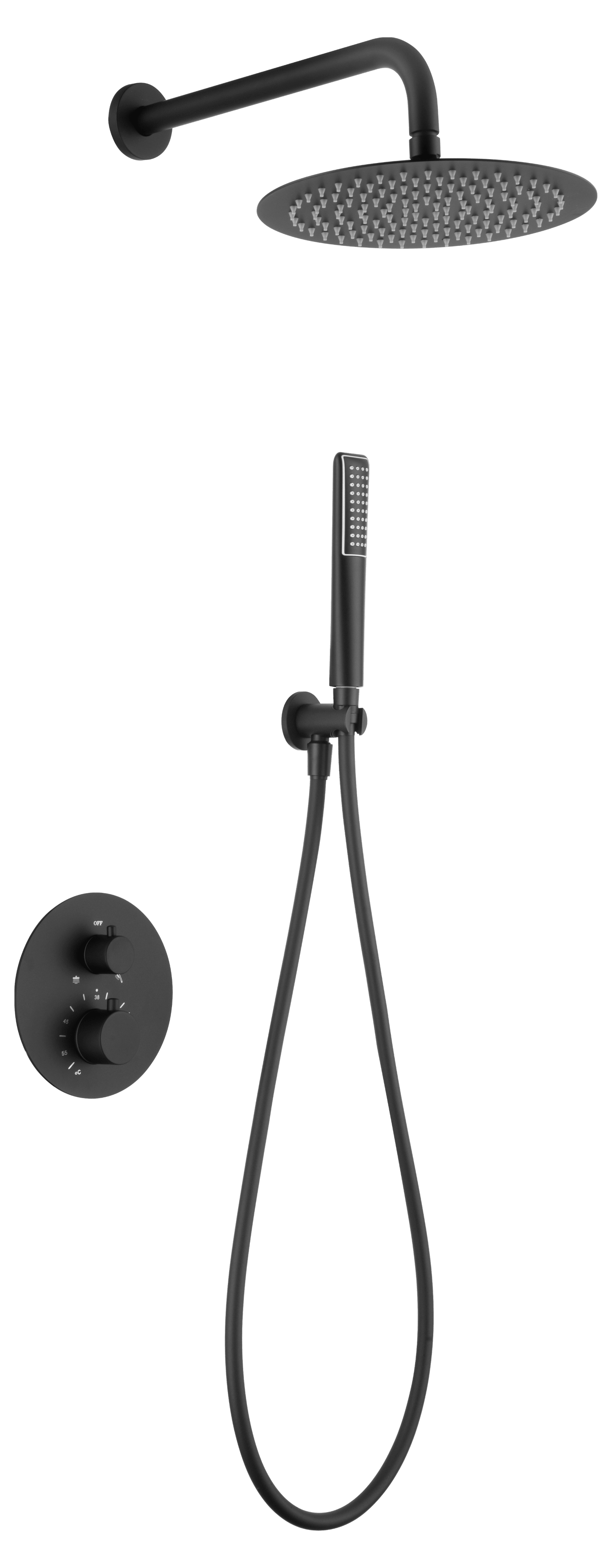 Thermostatic Shower Set Concealed Naples Matte Black | IMEX