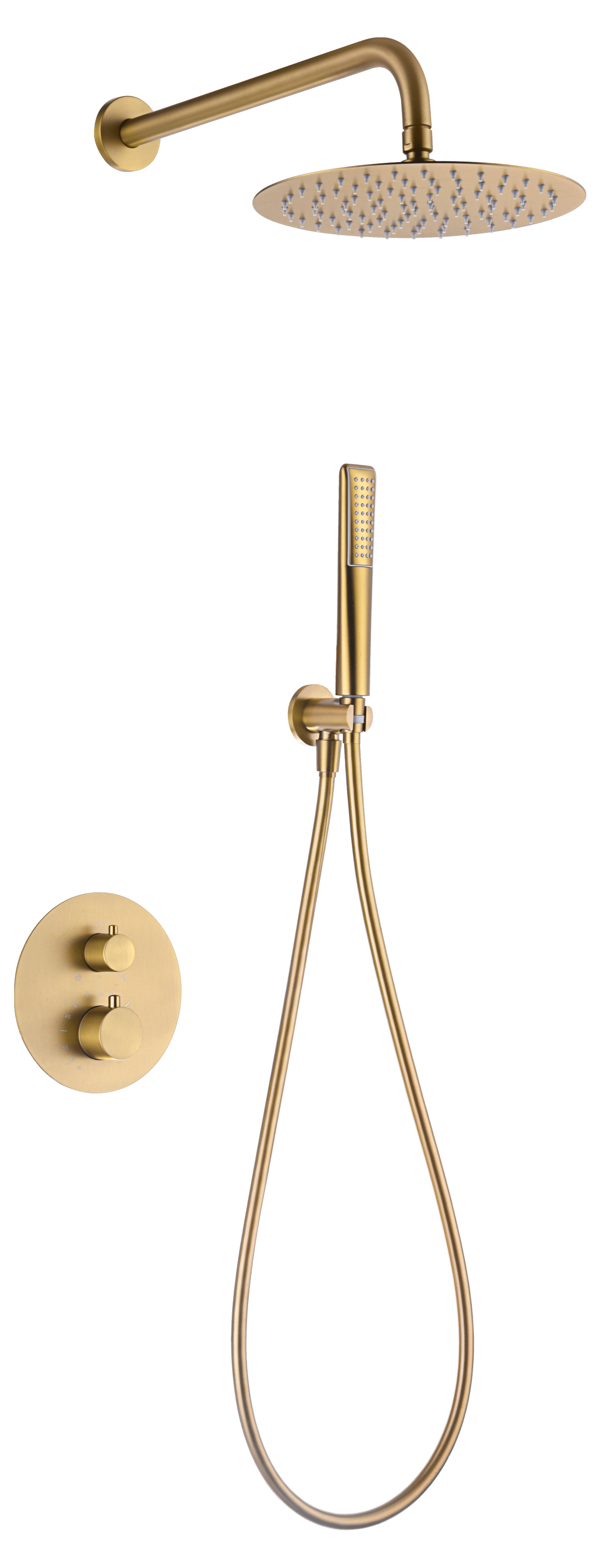 Thermostatic Shower Set Concealed Naples Brushed Gold | IMEX