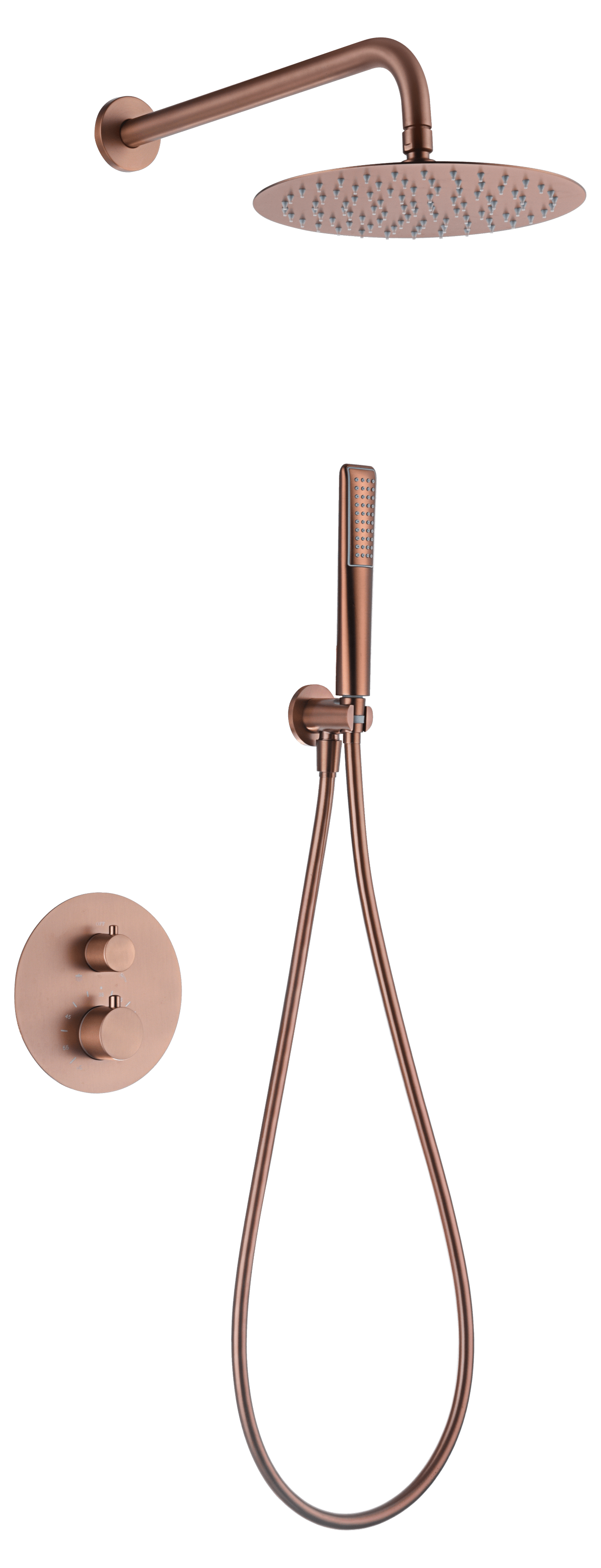 Thermostatic Shower Set Concealed Naples Brushed | IMEX