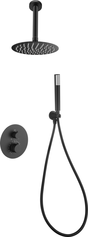 Matte Black Built-in Thermostatic Shower Set, view 2