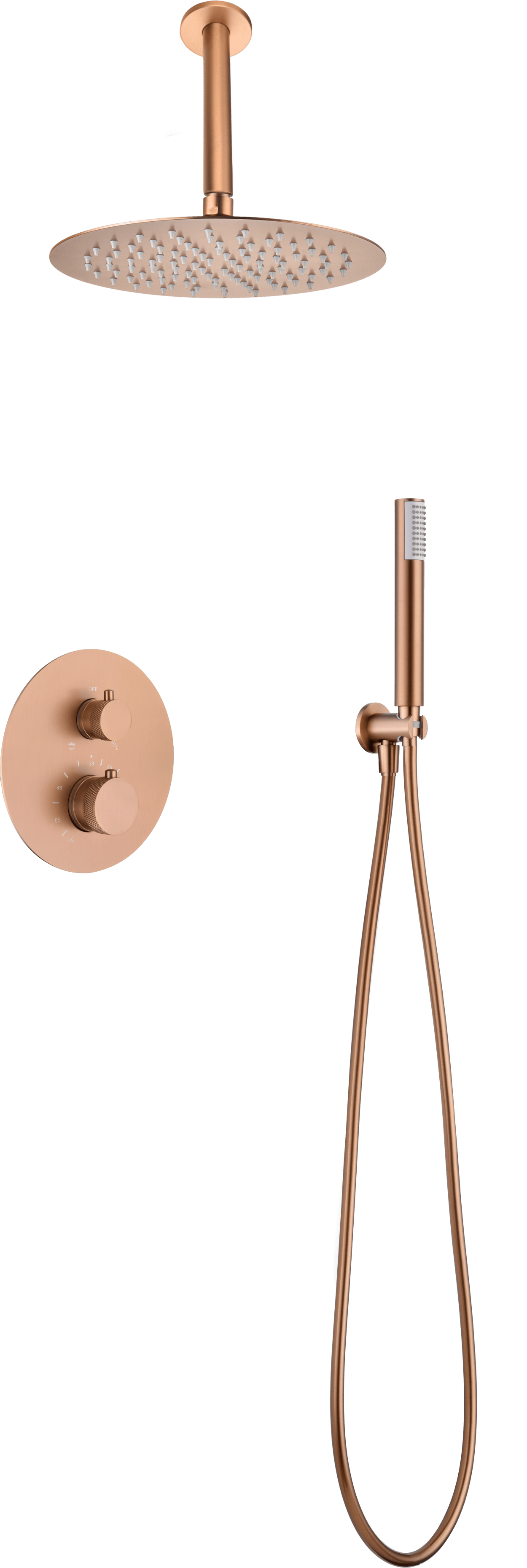 Thermostatic Shower Set Concealed Top Brushed Rose | IMEX