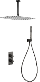 Firenze – Sassari Black Gun Metal Concealed Thermostatic Shower Set, main product view