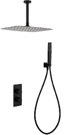 Firenze – Sassari Matte Black Concealed Thermostatic Shower Set, main product view