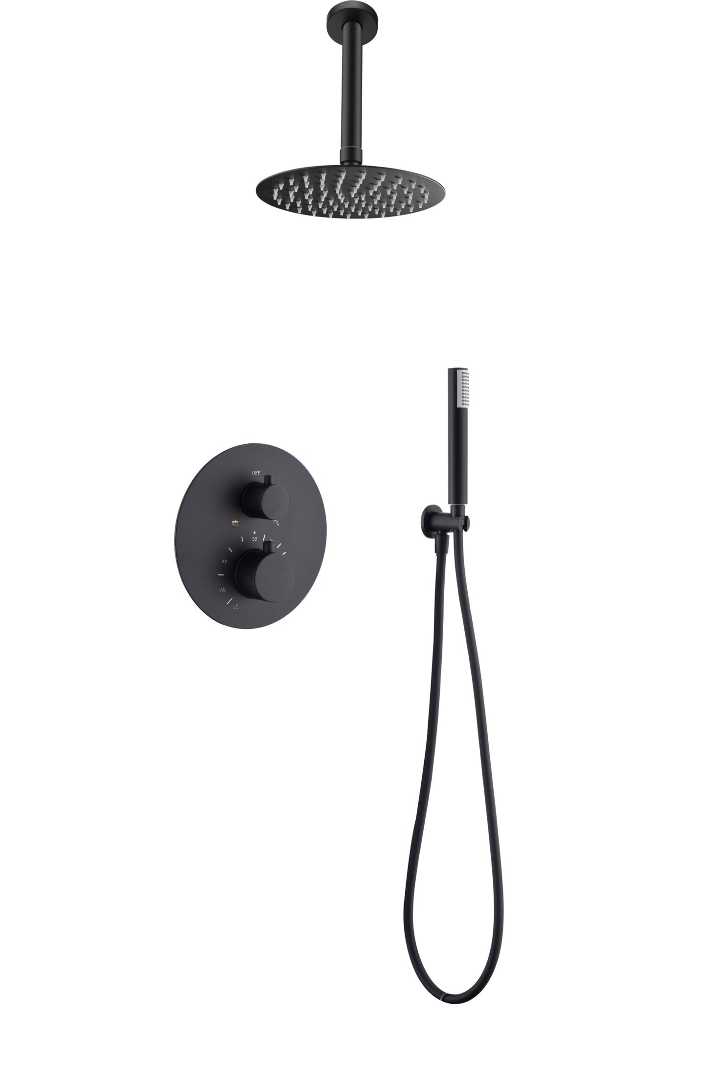 Thermostatic Shower Set Concealed Tívoli Matte Black | IMEX