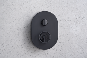 Vesuvio Matte Black Built-in Single-Lever Shower Set, mixer detail