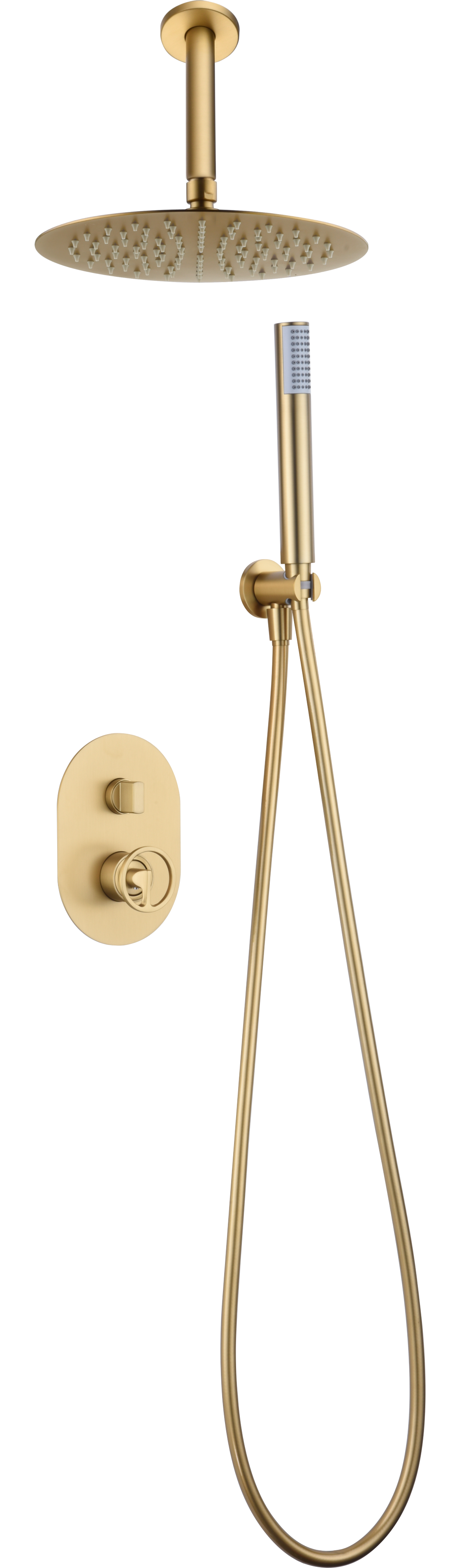 Vesuvius Built-in Single Handle Shower Set Brushed Gold, view 2