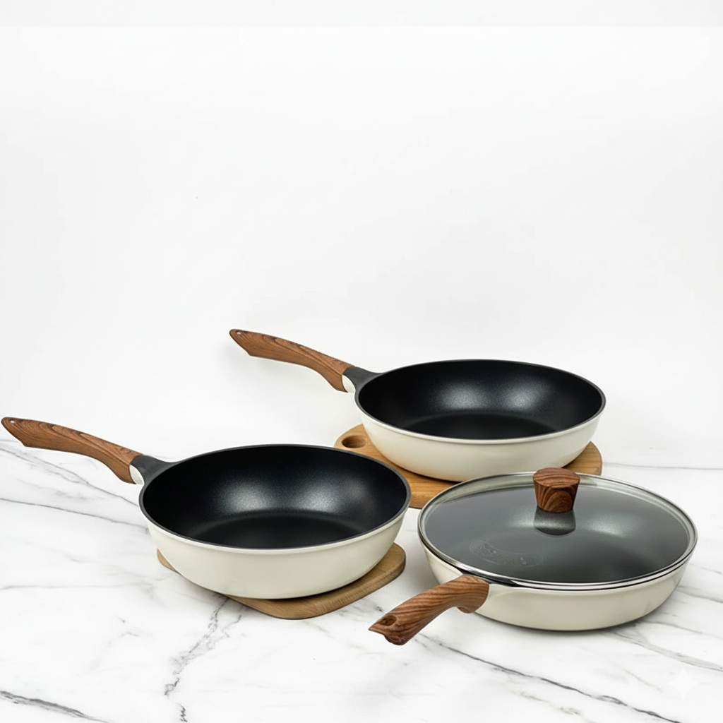 Aluminum Non Stick Deep Flat Bottom Frying Pan