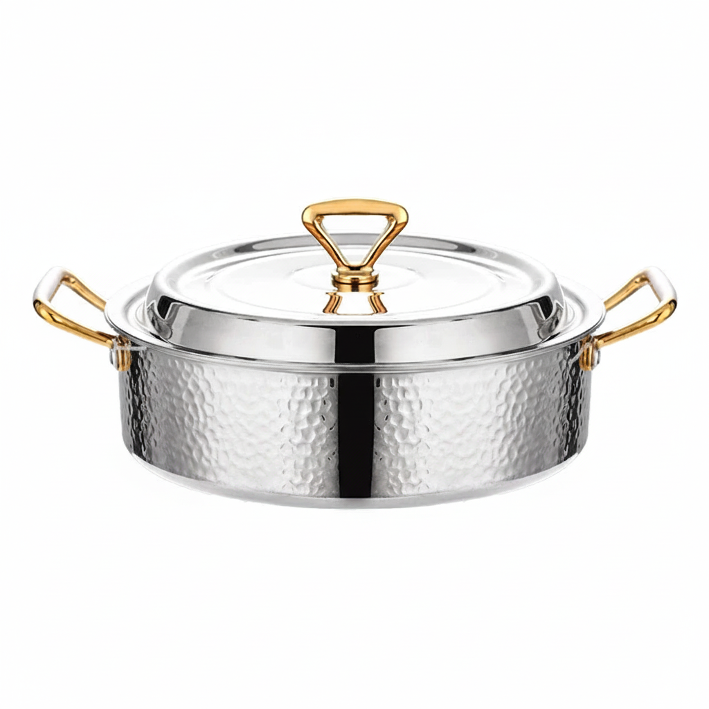 Thickened Stainless Steel Hammered Double Handle Pot