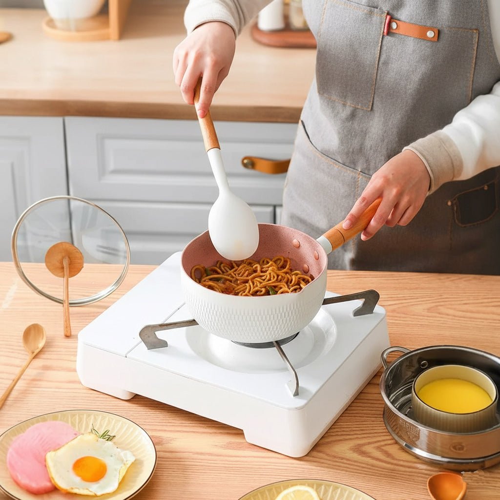 Aluminum Alloy Non Stick Glass Lid Pot