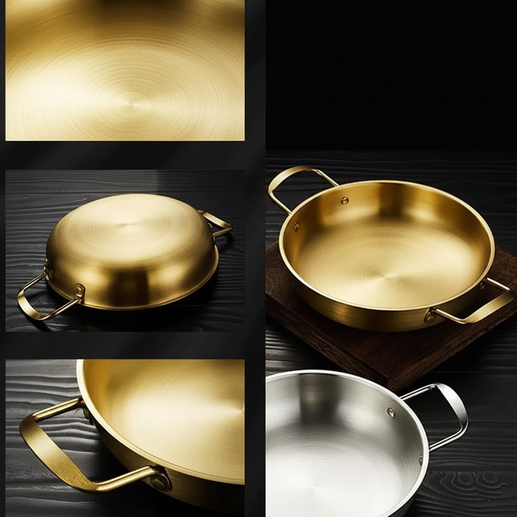 Double Ear Handles Stainless Steel Soup Pot