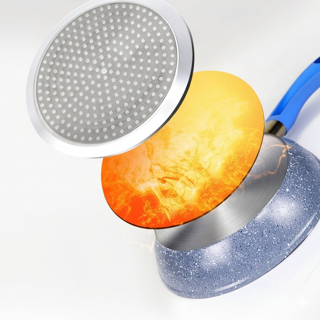 3 Piece Smokeless Stone Non Stick Frying Pan Set
